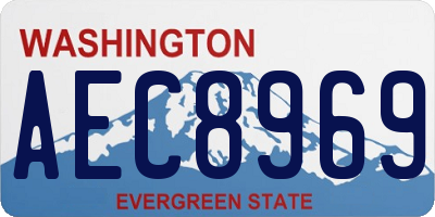 WA license plate AEC8969