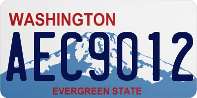 WA license plate AEC9012