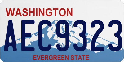 WA license plate AEC9323