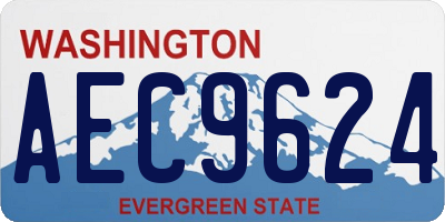 WA license plate AEC9624