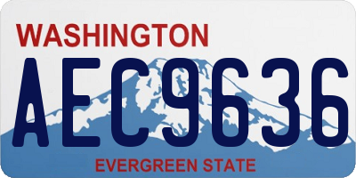 WA license plate AEC9636