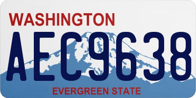 WA license plate AEC9638