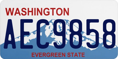 WA license plate AEC9858