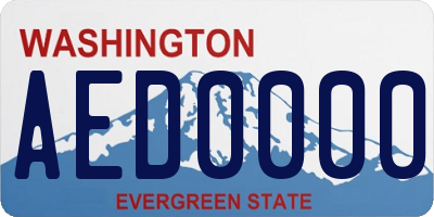 WA license plate AED0000