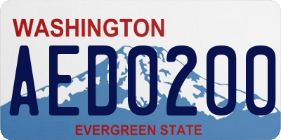 WA license plate AED0200