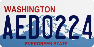 WA license plate AED0224
