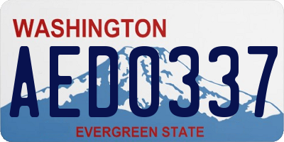 WA license plate AED0337