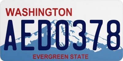 WA license plate AED0378