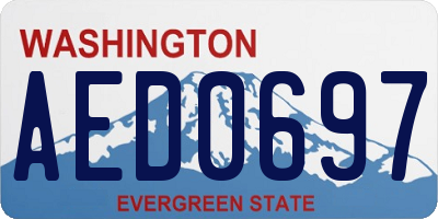 WA license plate AED0697