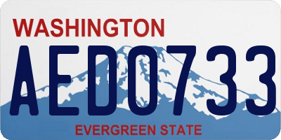 WA license plate AED0733