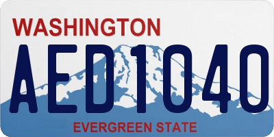WA license plate AED1040