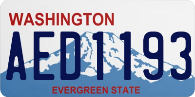 WA license plate AED1193