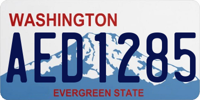 WA license plate AED1285