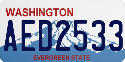 WA license plate AED2533