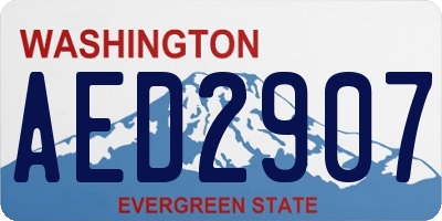 WA license plate AED2907