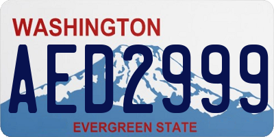 WA license plate AED2999