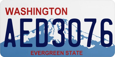 WA license plate AED3076