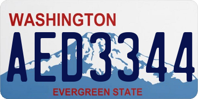 WA license plate AED3344