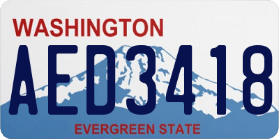 WA license plate AED3418