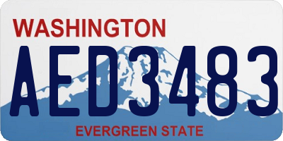 WA license plate AED3483