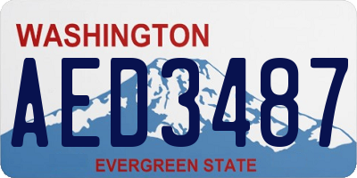 WA license plate AED3487