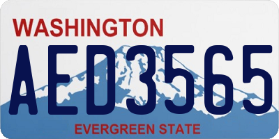 WA license plate AED3565