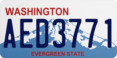 WA license plate AED3771