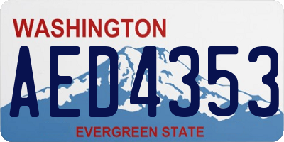 WA license plate AED4353