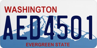 WA license plate AED4501
