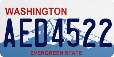 WA license plate AED4522