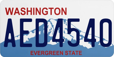 WA license plate AED4540
