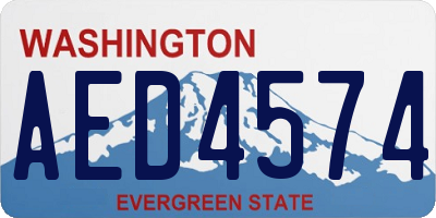 WA license plate AED4574