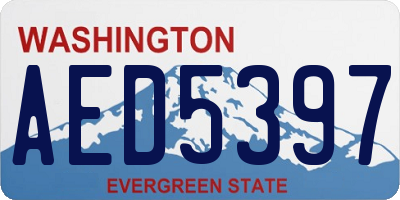 WA license plate AED5397