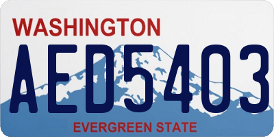 WA license plate AED5403
