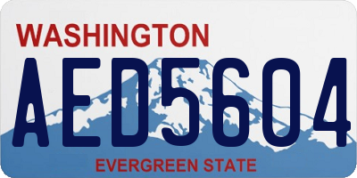 WA license plate AED5604
