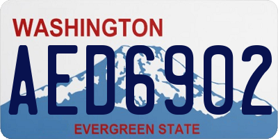 WA license plate AED6902