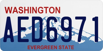 WA license plate AED6971