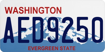 WA license plate AED9250