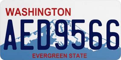 WA license plate AED9566