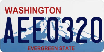 WA license plate AEE0320