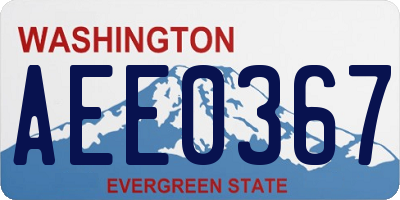 WA license plate AEE0367