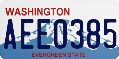 WA license plate AEE0385