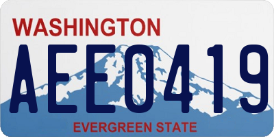 WA license plate AEE0419