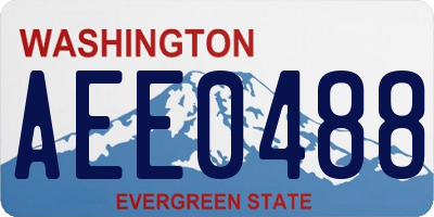 WA license plate AEE0488