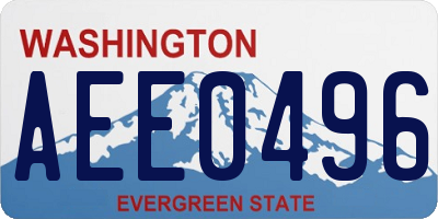 WA license plate AEE0496