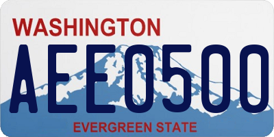 WA license plate AEE0500
