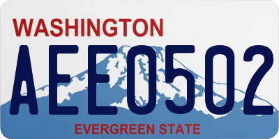 WA license plate AEE0502
