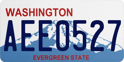 WA license plate AEE0527