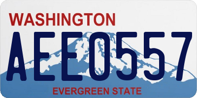 WA license plate AEE0557