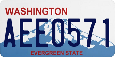 WA license plate AEE0571